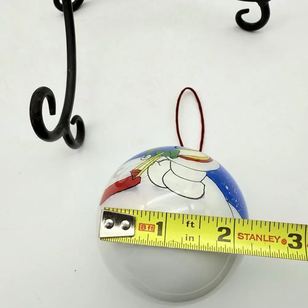 Li Bien INSIDE ART Blown Glas Christmas Ornament Hand Painted Snowman Sled Trees